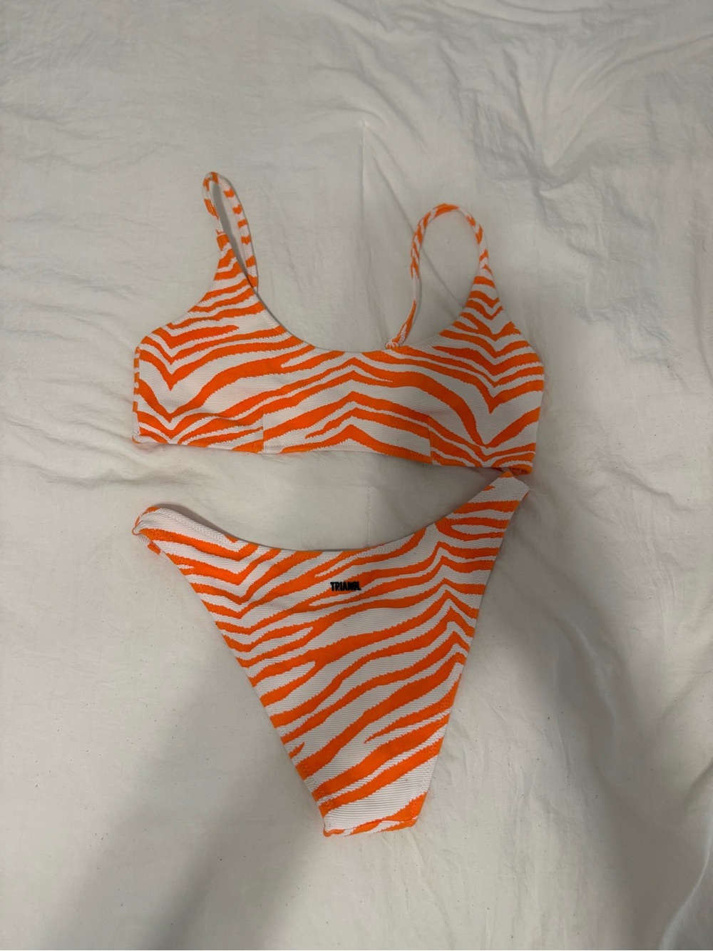 TRIANGL Orange Zebra-Print Women's Bikini Set